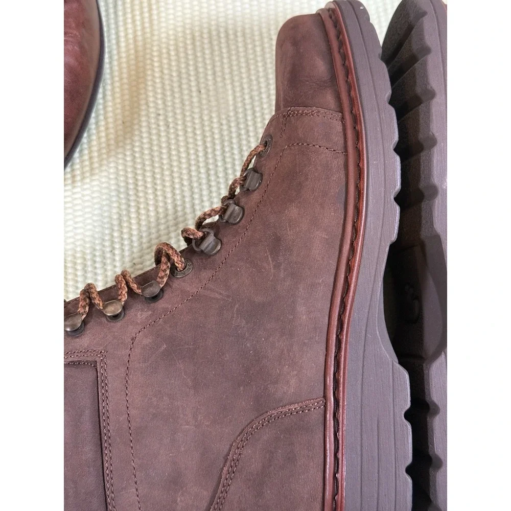 G.H. Bass & Co. Men's Brown Leather Ankle Lace Up Boots Round Toe US 9 casual